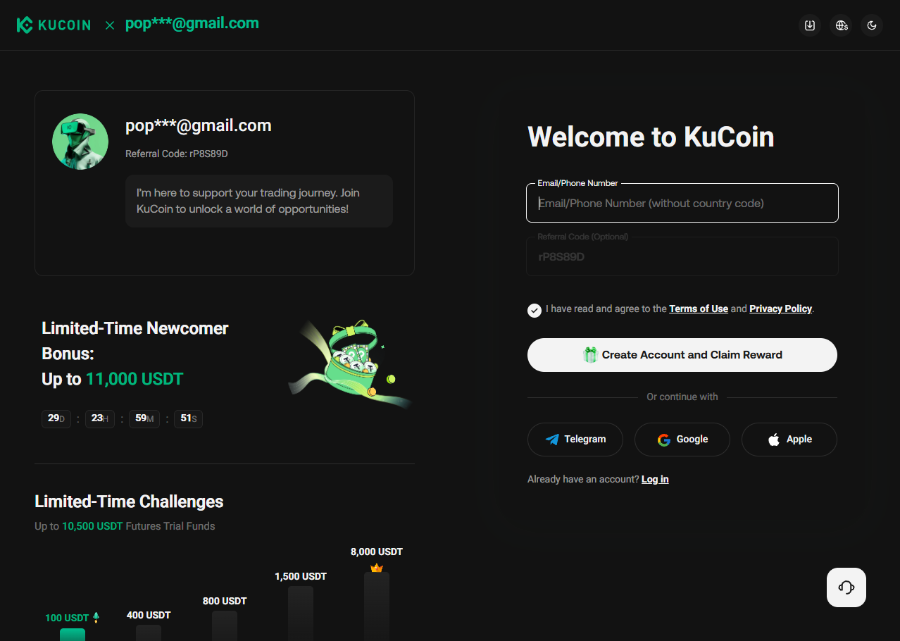 kucoin signup checklist